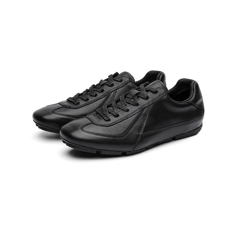 Men's thin-soled, first-layer cowhide German training shoes, casual sneakers, classic cleanfit, retro old money style Men's thin-soled, first-layer cowhide German training shoes, casual sneakers, classic cleanfit, retro old money style