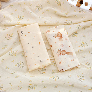 Cotton Delivery Room Bag Single Baby Double-Layer Gauze Bath Towel Amazon Cross-Border Baby Thin Bath Towel Absorbent