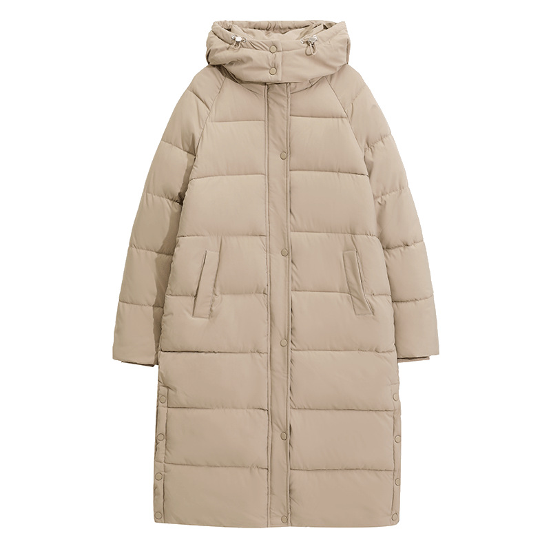 Giacca lunga con cappuccio per donna, nuova versione coreana, giacca lunga in cotone dal ginocchio alla caviglia, giacca invernale spessa_voghion.com
