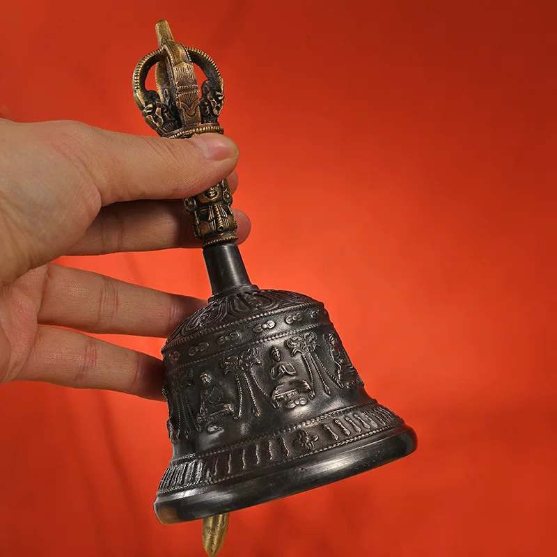 Непал пятиструнныйvajrayana пестик ручной колокольчик колокола хрустящие большие медные колокола метод колокол бронзовый пестель
