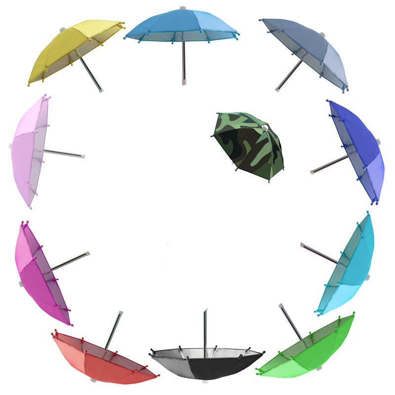 Handless Mini Umbrella Extremor Mobile Phone Umbrella Sunshade Sun Protection Heat Insulation Silver Rubber Small Umbrella Fleshy Plant Sunshade