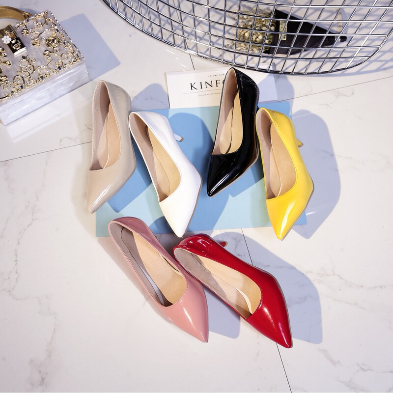 Single shoes high heels foreign trade factory direct multi-color optional pointed 6cm simple bridal shoes