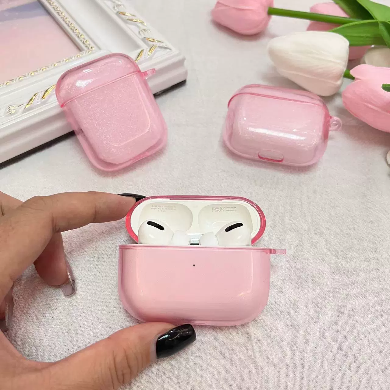Apple, совместимые прозрачные наушники, защитный чехол, 2, bluetooth