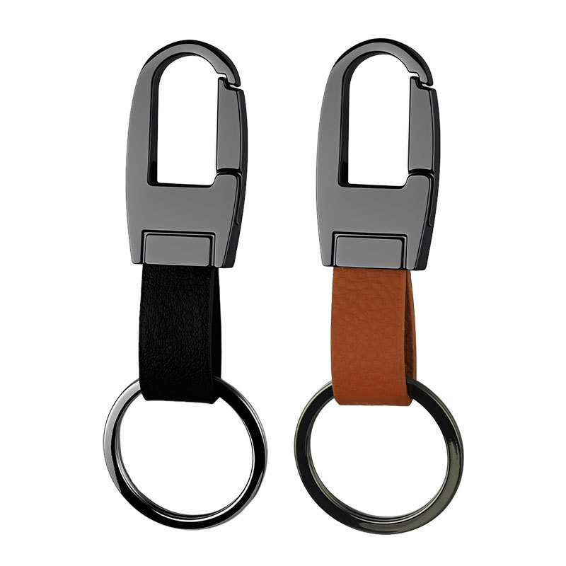Creativa hebilla de cintura de cuero genuino llavero de metal personalizado moda Simple hebilla de cintura de los hombres llave del coche anti-perdido pequeño regalo