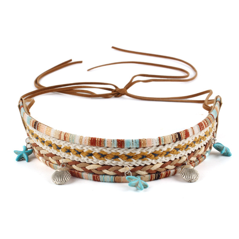 YP-19 합금 쉘 짠 파란색 다섯개 별 모자 장식 벨트