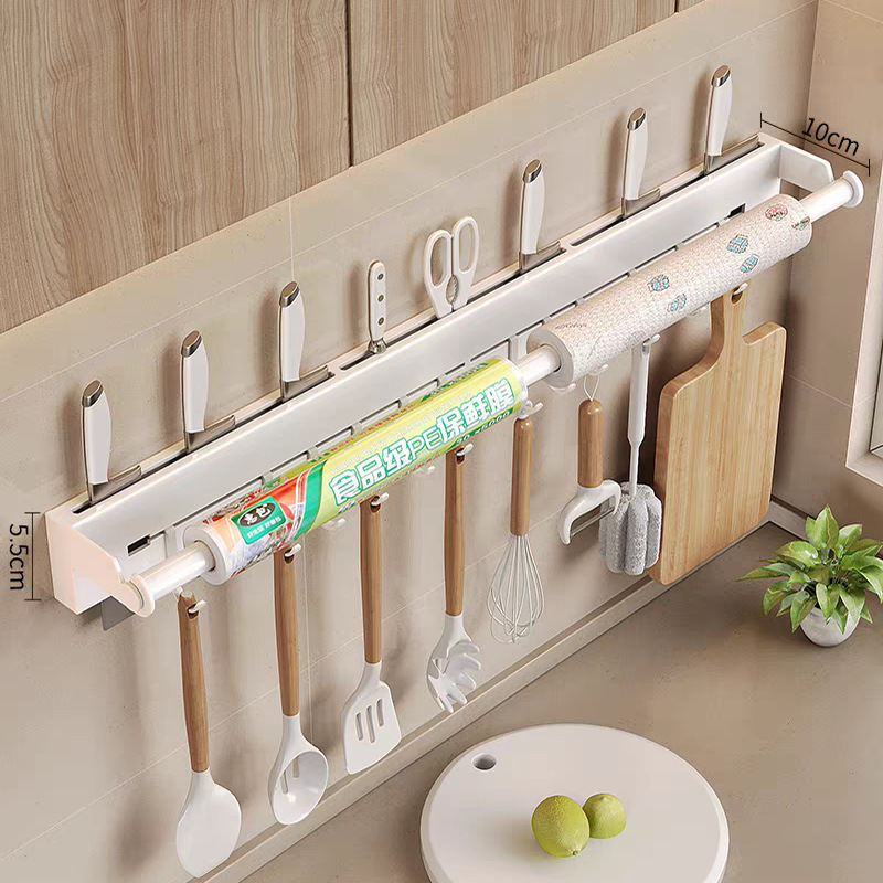 플라스틱 랩 막대가 있는 흰색 칼 12개 후크 60CM