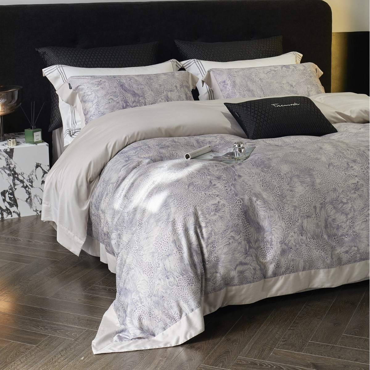 Beast Style Light Luxury Leopard Print Digital Printing Super Soft Warm Bedding Bedding Tencel Cotton Brushed Four-Piece Set