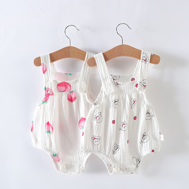 baby Bodysuit summer Thin section men and women Conjoined clothes Newborn baby triangle Romper princess baby pajamas
