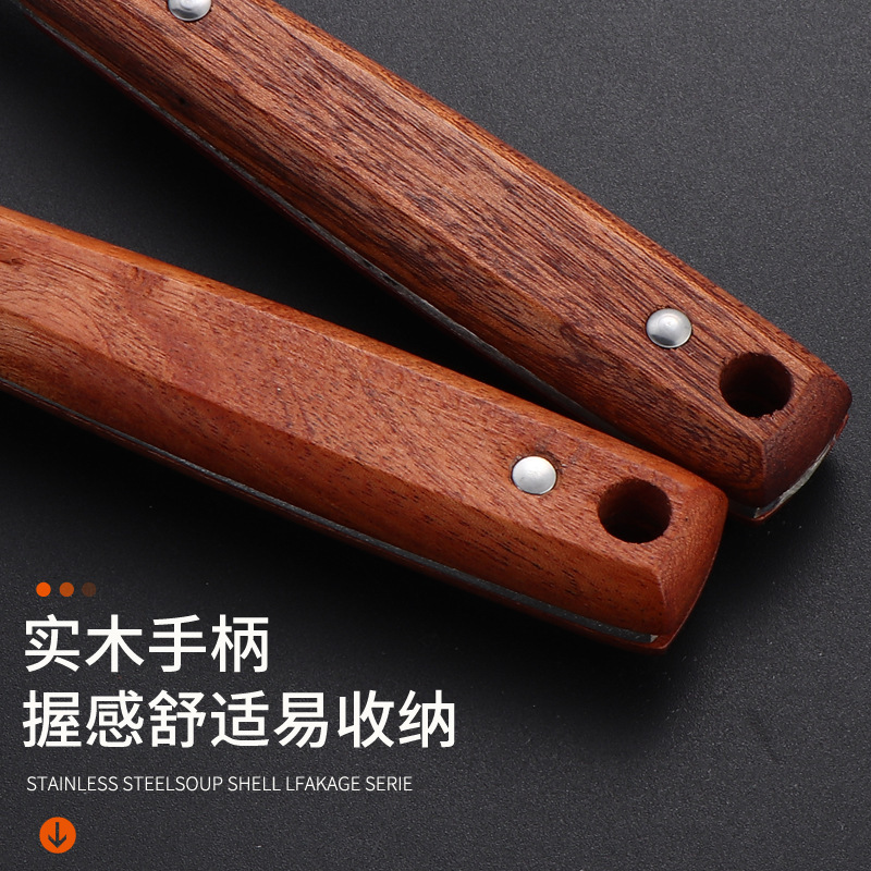 Nuevo tipo de pala de acero inoxidable, pala de madera gruesa, pala de cuchara, pala doméstica, pala para verduras, pala para verduras, pala para verduras