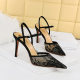 221-8 European and American sexy nightclub slimming stiletto high heel shallow mouth pointed hollow mesh lace strap sandals