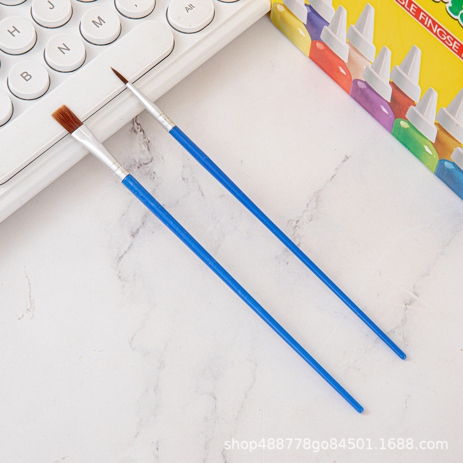 Fábrica directa pincel de dibujo de nylon azul pincel de cabeza plana graffiti pincel de dibujo de pintura pintores de arte diy