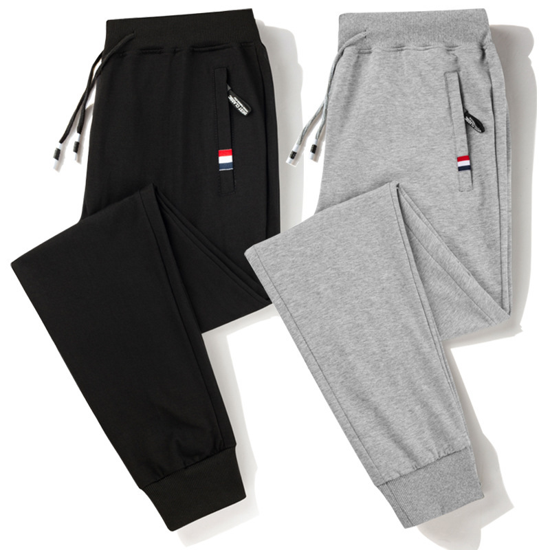 Summer Pure Cotton Sports Trousers Men's Ultra-thin Breathable Loose Large Size Straight Leg Optional Casual Pants