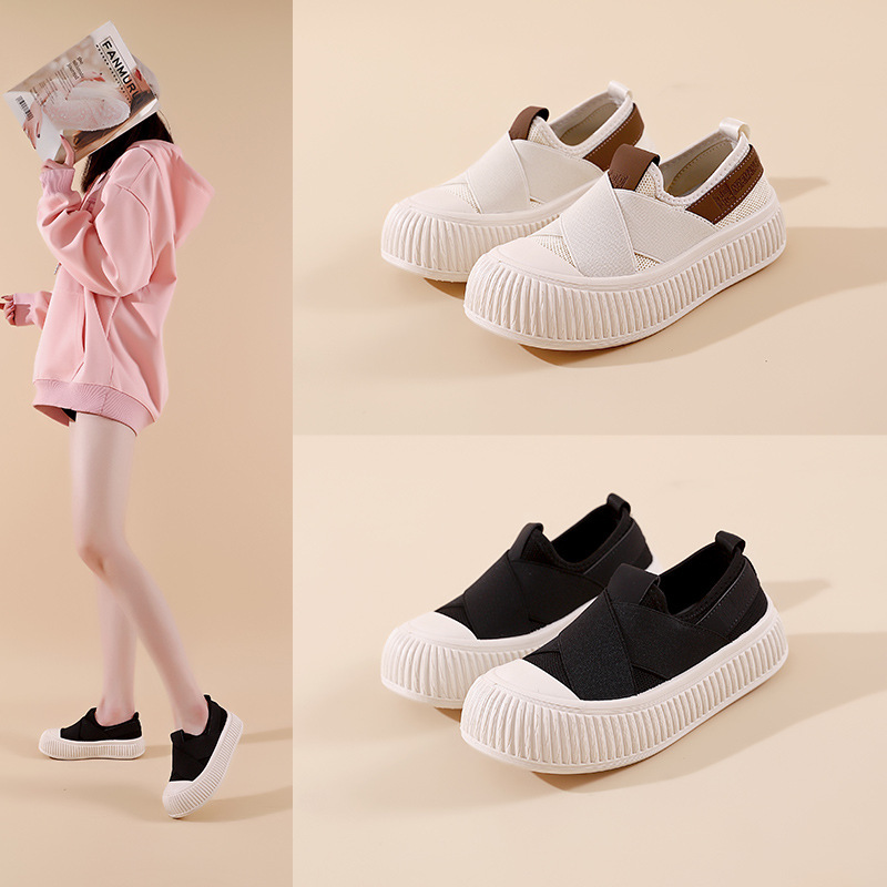 2026 Fashionable New Soft-Soled Sneakers for Women, Loose-Fitting Spring and Summer Cloth Shoes, Mesh Thin Casual White Shoes for Women 6916