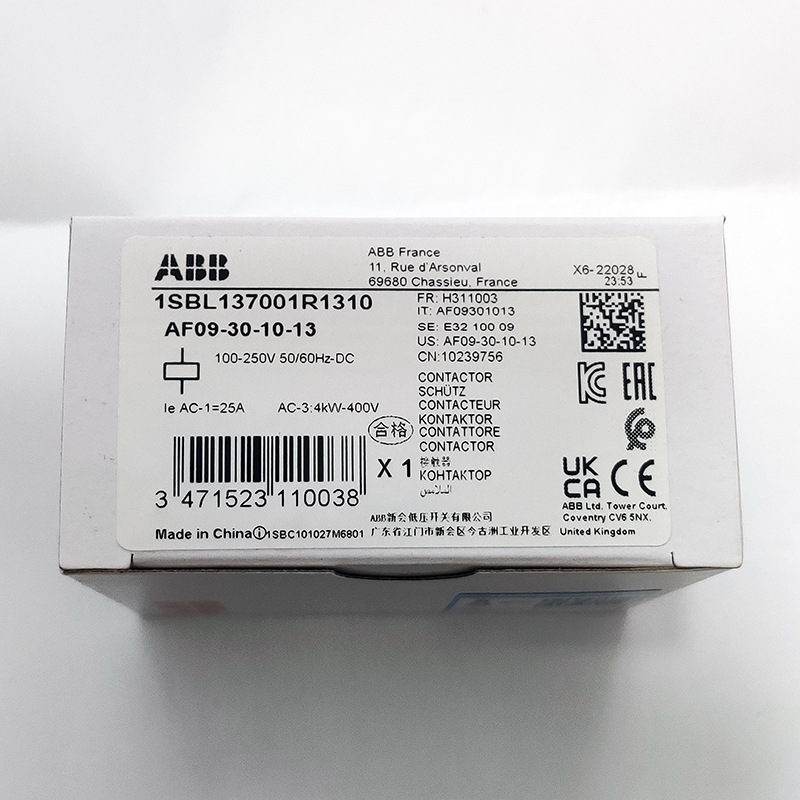 ABB AF系列接触器 AF09-30-10-13*100-250V AC/DC;10239756