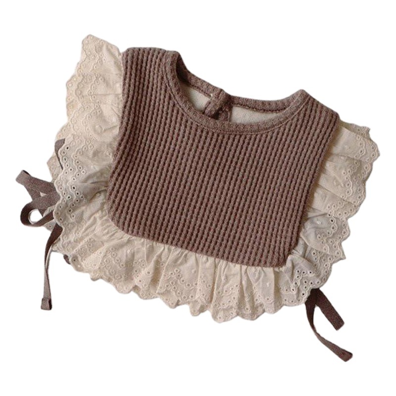 Chaleco coreano importado para niñas, ropa exterior de princesa con encaje hueco, chaleco cortavientos, diseño de encaje versátil