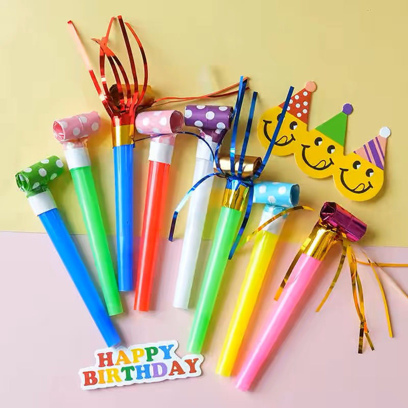 Niños creativos lindos silbido de dragón silbido telescópico soplar juguetes de dibujos animados pequeños bebés bocina de fiesta de cumpleaños