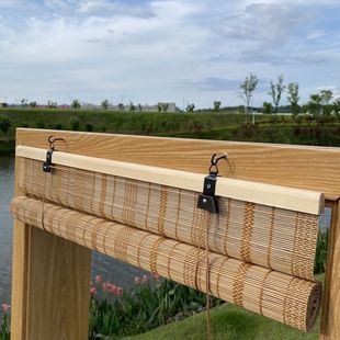 Japanese-Style Perforated Bamboo Blinds for Home Use, Sunshade Roller Blinds, Sunshade Curtains, No Partition Window Blinds