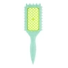 Wheat straw pointed tail bouncing hollow comb, green teeth and green handle (OPP bag)