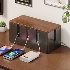 電源タップ収納ボックス、充電器、電線収納アーティファクト、電源コードカバー、ケーブルオーガナイザー、多孔質のシンプルな整理ラック