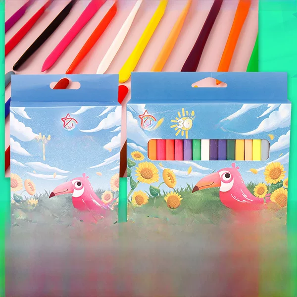 New children's triangle plastic crayons 6/12/18/24/36 color baby dirty hands color graffiti oil painting stick