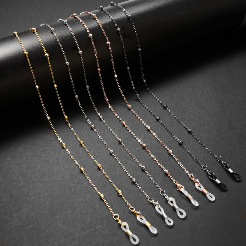 New glasses chain glasses rope mask chain metal glasses hanging chain hanging rope neck anti-loss mask multi-use bead chain