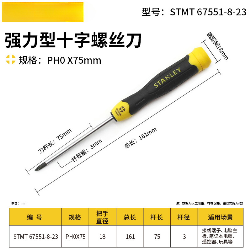 Stanley aluminio acero super duro cruzada destornillador conjunto de herramientas portátil doméstico desmontaje máquina de lote eléctrico