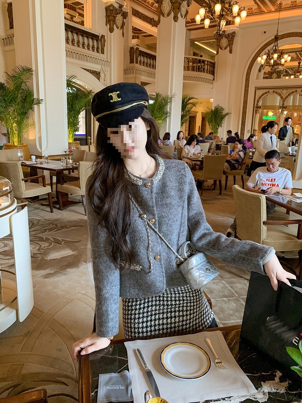 鱼兔子的兔子 小香风高级感羊毛呢外套女秋冬新款双面呢短款大衣|undefined