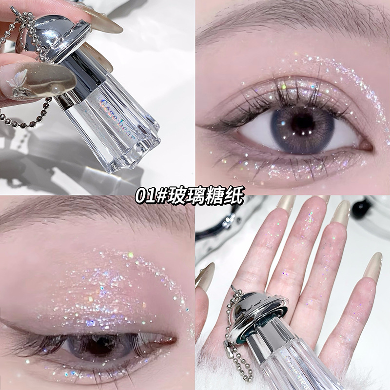 Gege bear small platillo volador brillante sombra de ojos líquido brillante brillante brillante brillante líquido de alto brillo Lentejuelas de baja saturación cosméticos