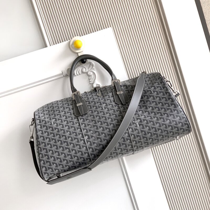 Goyard large-capacity travel bag, luggage storage bag, hand-held travel tote bag, dog-tooth pattern bag