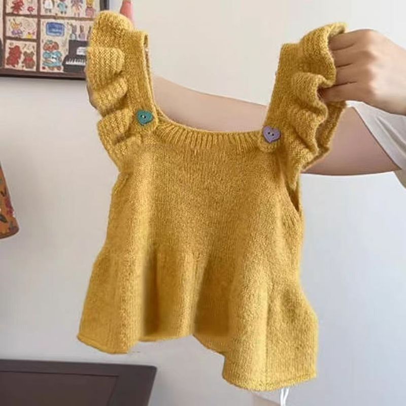 女童秋季套装2025新款女宝宝韩系花边领衬衫针织背心碎花防蚊裤潮|undefined