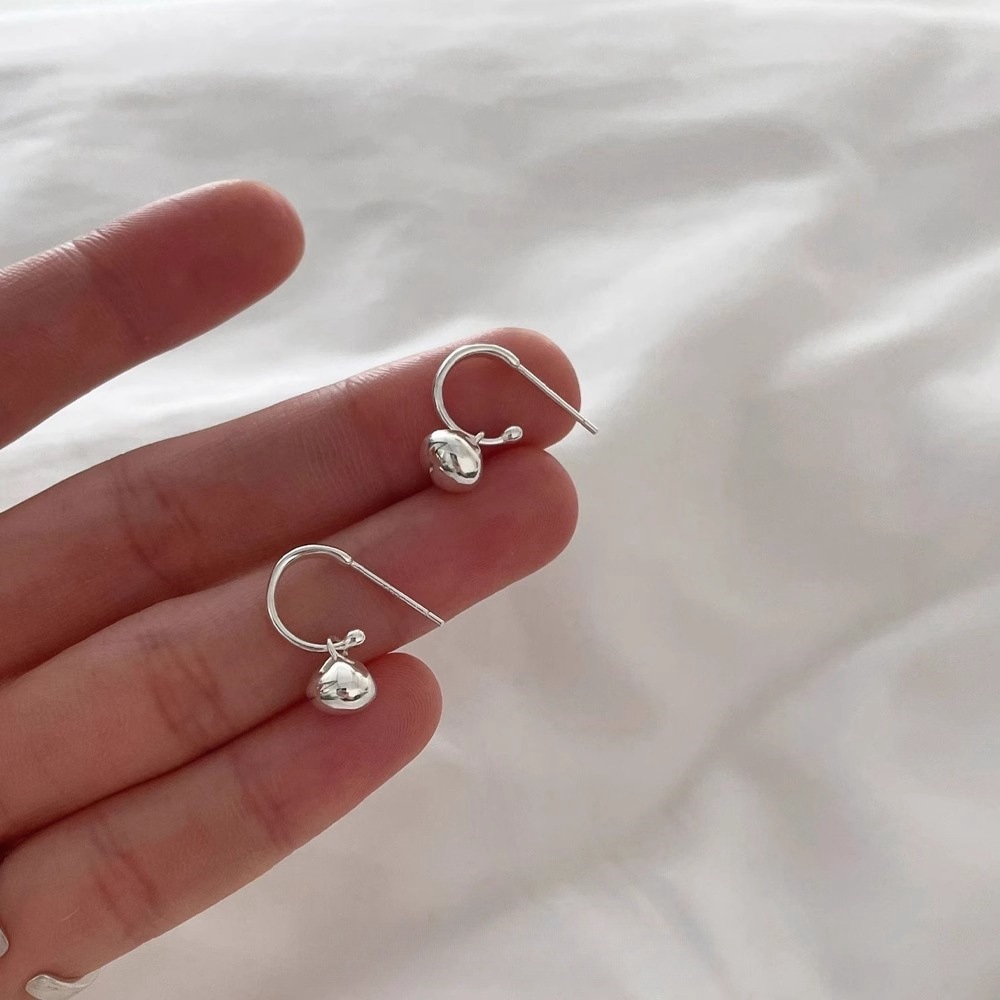 韓式時尚簡約小巧銀豆子耳環女小眾高級感耳釘氣質耳飾日常百搭潮