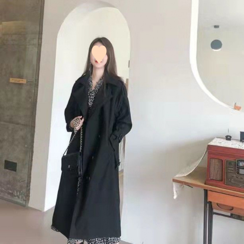 今年流行风衣2025新款秋装坠感中长款外套女过膝气质女神范英伦风|undefined