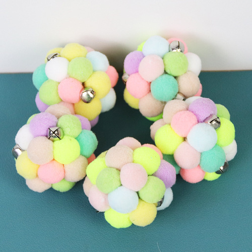 Cat toy self-stimulating plush bell ball pet amusing cat toy relieves boredom and makes sounds interactive cat scratching ball cat toy