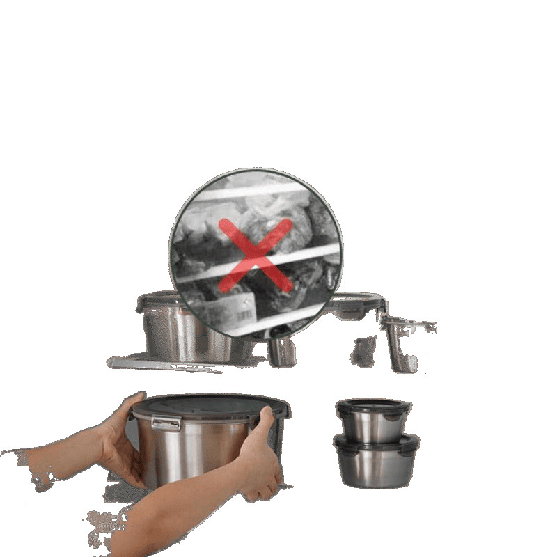 Caja de preservación de acero inoxidable, tazón sellado con cubierta, caja de bento redonda, caja de alimentos refrigeradora, almacenamiento fresco