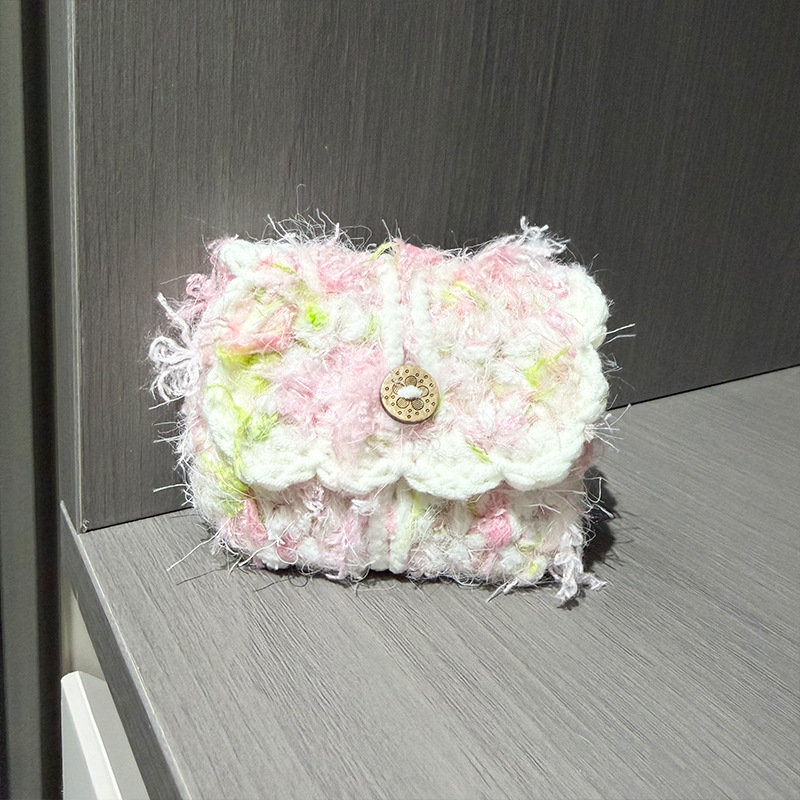 Mini Monedero de Cordón Tejido de Algodón para Uso Diario