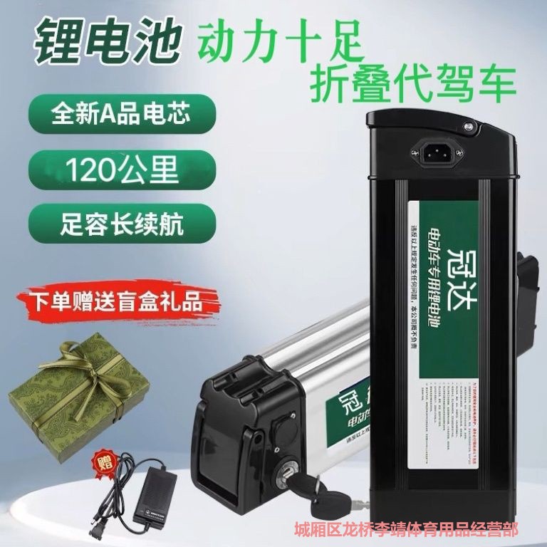 锂电池48V通用超长续航大容量外卖代驾电动车折叠车电瓶送充电器
