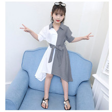 女童春夏短袖连衣裙2022新款韩版学生中大童洋气时尚公主裙亲子装