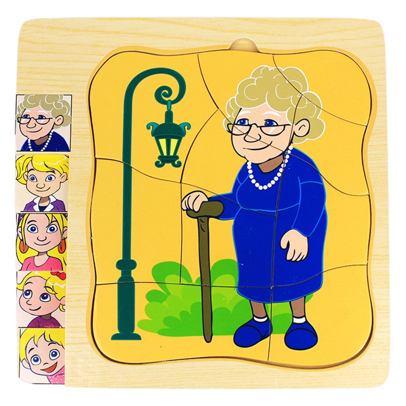 Kindergarten herramientas de educación de la primera infancia rompecabezas de estructura corporal de múltiples capas de madera para niños y niñas rompecabezas de órganos corporales