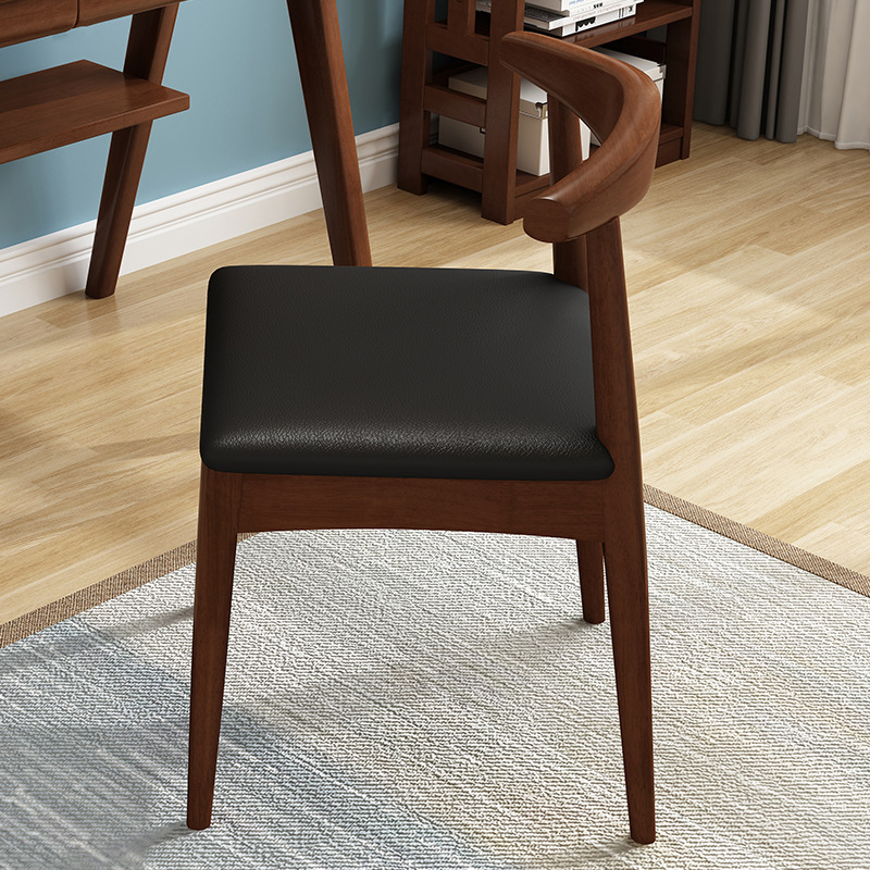 Silla nórdica de madera maciza, silla de oficina, silla de ocio con respaldo, silla de conferencia, silla de estudio, silla de comedor, taburete de madera natural para el hogar
