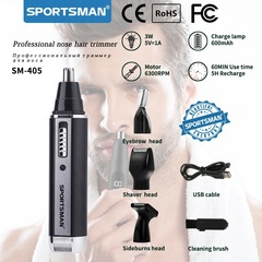 Sportsman SM-405電気鼻毛剃り眉修理ナイフミニ髭剃り鬢髪ナイフ鼻毛修理器