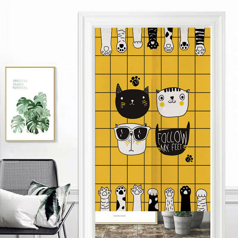 Door Curtain Half Curtain Bedroom Home Kitchen Partition Curtain Cloth Blocking Curtain Toilet Curtain Aisle Decoration Punch-Free Hanging Curtain