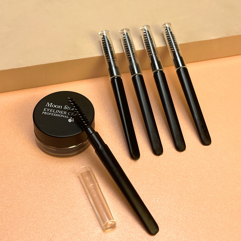 Multifunctional Eyelash Extension Brush With Transparent Dust Cover Portable Eyelash Eyebrow Combing Spiral Eyelash Curling Brush