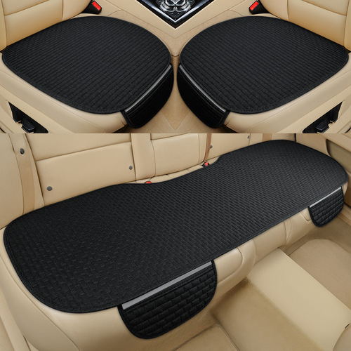 Summer linen comfortable car seat cushion, bamboo style, no backrest, no binding, three-piece set, four-season car small three-piece wholesale