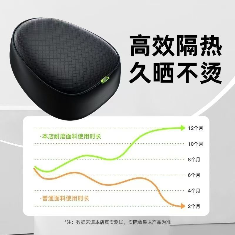Electric Vehicle Waterproof Seat Cover, Universal for All Seasons, Sun Protection, Aima Heat-Insulating Thickened Leather Seat Cushion for Electric Bikes and Bicycles