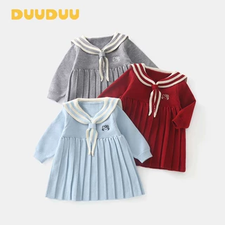 DUUDUU宝宝裙子儿童针织衫长袖保暖衣服女童毛衣裙秋冬季连衣裙