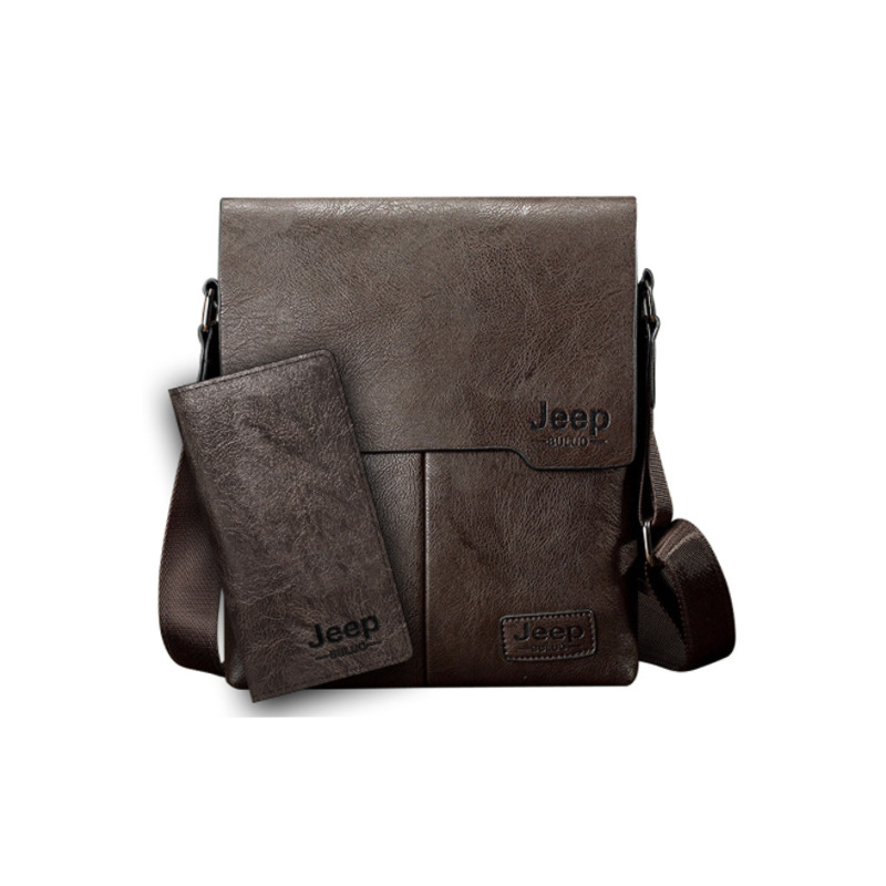 Bolso de Hombro Cruzado para Hombre de Piel PU Impermeable para Uso Diario