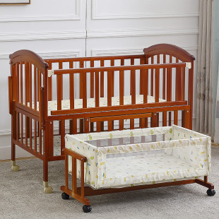 European Crib Newborn Bed Cradle Bed Baby Nap Bed Bedroom Splicing Bed with Guardrail as a Gift