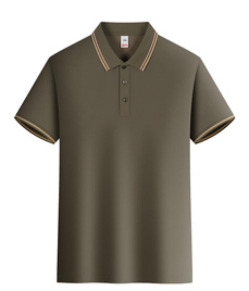 2025 verano fresco, transpirable, ligero, lujo, fragancia, algodón de imitación, solapa de color sólido, camisa POLO en vivo, camiseta de manga corta