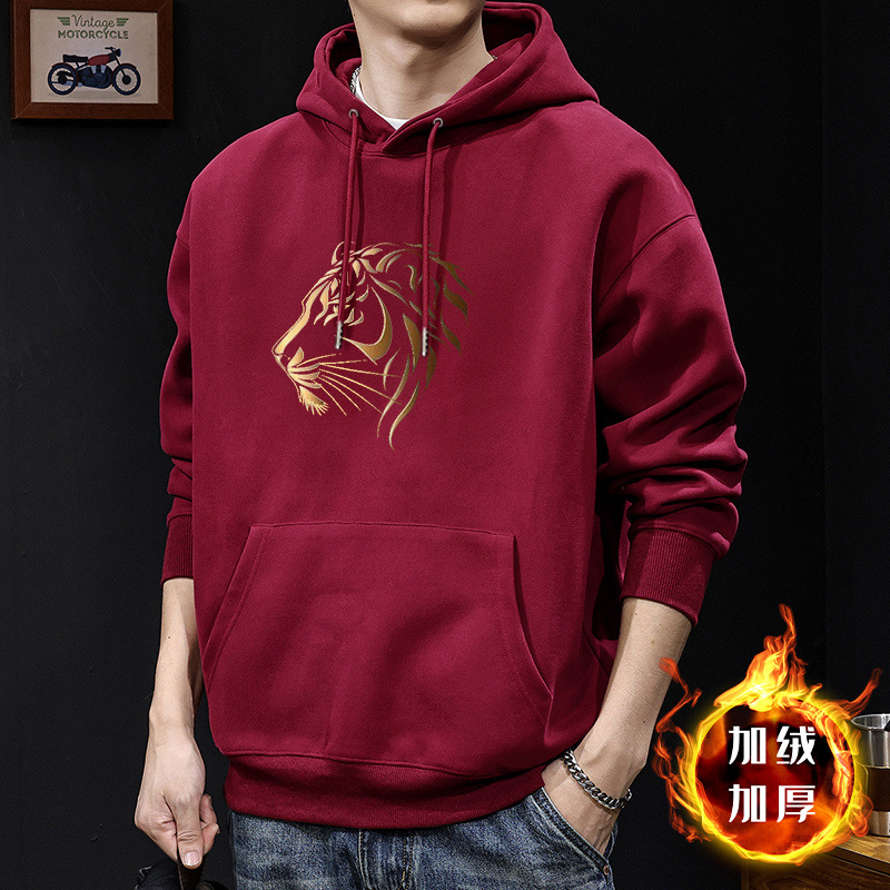 Chaqueta con capuz para hombres primavera y otoño marca de moda americana con chaqueta gruesa de lana de invierno de gran tamaño