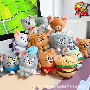 Genuine Cat and Mouse Bag Pendant Plush Toy TOM & JERRY Cute Cat Doll Creative Keychain